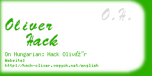 oliver hack business card